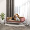 PawHut Dog Sofa Bed w/ Adjustable Armrest & Backrest for Small, Medium & Large Dogs, Pink